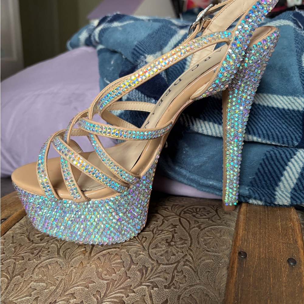 Marc DeFang Stiletto AB Crystal Heels - Picture 5 of 7